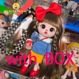 Luolifen Doll for Girl Gift Cute Mini OB11 BJD Trendy Toy Denim Set Kawaii Dopamine Candy Blue Green Eyes Toy Accessories