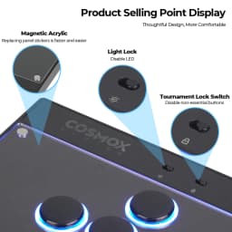 Haute42-COSMOX C16 Leverless Controller Magnetic Acrylic Easy To Change DIY Stickers Arcade Joystick Hitbox For Steam Ps4 Ps5
