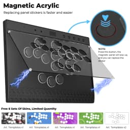 Haute42-COSMOX C16 Leverless Controller Magnetic Acrylic Easy To Change DIY Stickers Arcade Joystick Hitbox For Steam Ps4 Ps5