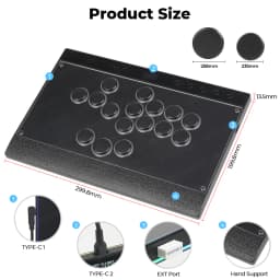 Haute42-COSMOX C16 Leverless Controller Magnetic Acrylic Easy To Change DIY Stickers Arcade Joystick Hitbox For Steam Ps4 Ps5