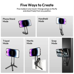 Ulanzi MA38 MagLock Phone Stand Magnetic Phone Mount Selfie for iPhone 17 16 15 14 with Hidden Hook for Slopes Walls for Travel