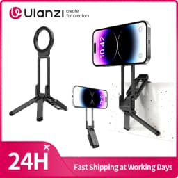 Ulanzi MA38 MagLock Phone Stand Magnetic Phone Mount Selfie for iPhone 17 16 15 14 with Hidden Hook for Slopes Walls for Travel