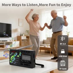 XHDATA D-368/D-328 Portable Stereo Radio FM AM SW MP3 Player with Bluetooth TF Card USB Rechargeable Battery for Elder Gift