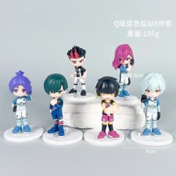 6pcs/set BLUE LOCK Isagi Yoichi Anime Figure Toys Collection Animation Model Cute Version Doll Desktop Ornaments