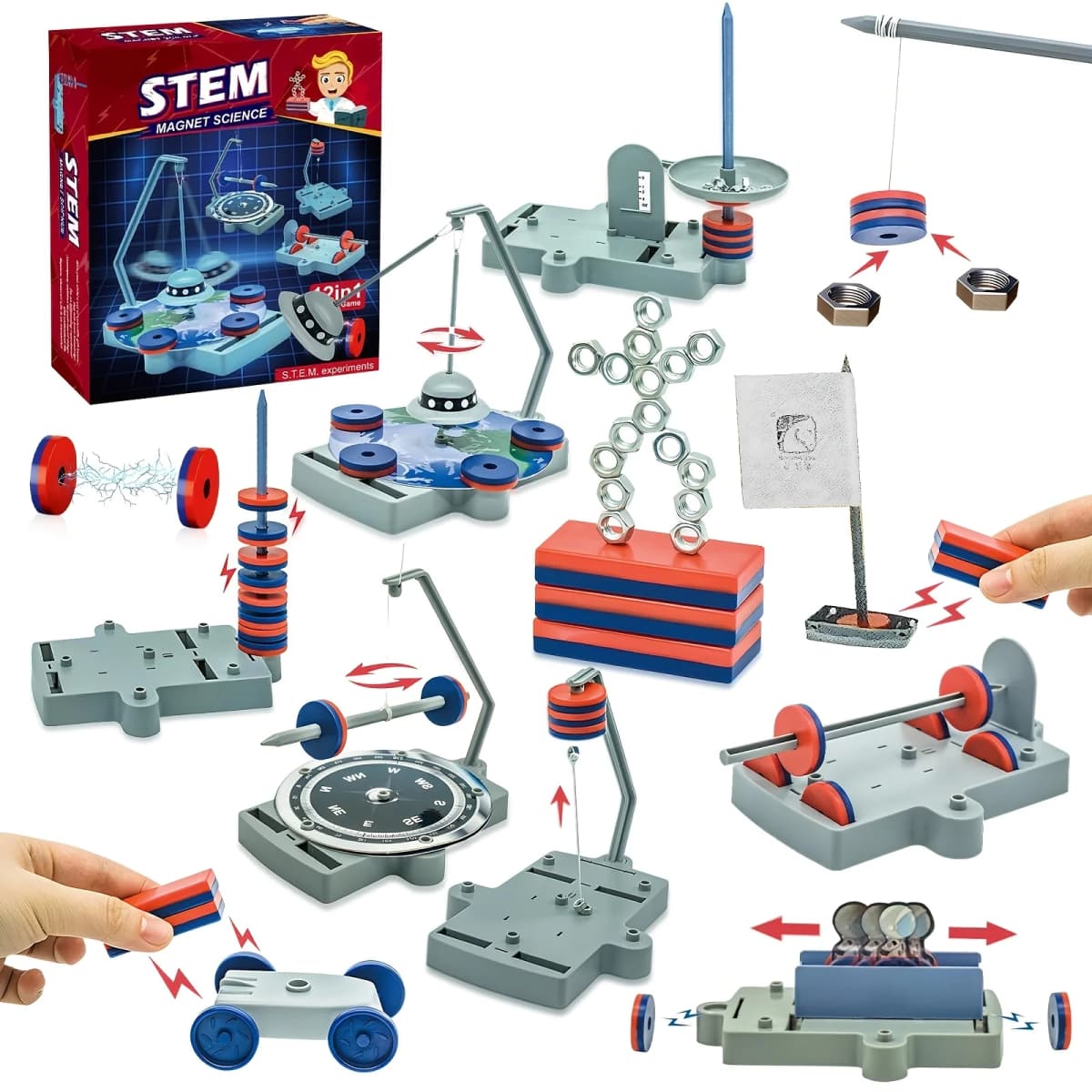 STEM Physics Kit – 12-in-1 Anti-Gravity Magnetic Levitation Set, Science Toys for Teens | Birthday & Eid Gift Magnetic Toy Set