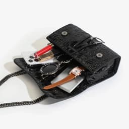 Fashion Ladies Croc Pattern Sequined Chain Crossbody Bag D‑Buckle Shoulder Messenger Handbag Women Evening Party Purse