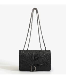 Fashion Ladies Croc Pattern Sequined Chain Crossbody Bag D‑Buckle Shoulder Messenger Handbag Women Evening Party Purse