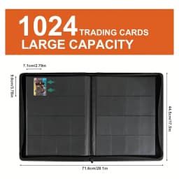 1024 Pockets Trading Card Binder, Premium 16 Pockets Card Holder Folders, Side Loading Card Album for Sport, Game Card