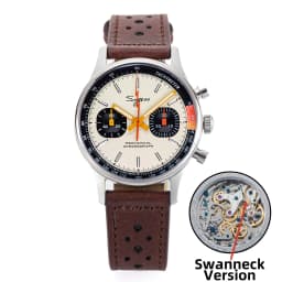 Sugess Pilot Watch with Seagull Movement Swanneck Wristwatch Mechanical Chronograph Sappire Crystal Military Limited Racing 1963