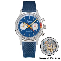 Sugess Pilot Watch with Seagull Movement Swanneck Wristwatch Mechanical Chronograph Sappire Crystal Military Limited Racing 1963