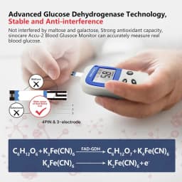 Sannuo Sinocare Safe ACCU2 Blood Glucose Meter Blood Sugar Test Kit Diabetes Home Glucometer with 50pcs Strips or Only Strips