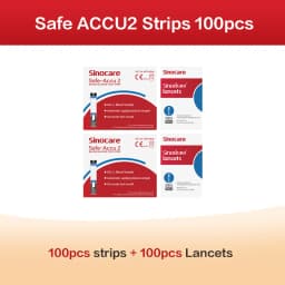 Sannuo Sinocare Safe ACCU2 Blood Glucose Meter Blood Sugar Test Kit Diabetes Home Glucometer with 50pcs Strips or Only Strips