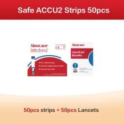 Sannuo Sinocare Safe ACCU2 Blood Glucose Meter Blood Sugar Test Kit Diabetes Home Glucometer with 50pcs Strips or Only Strips