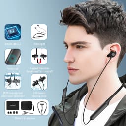 Nurati N1 5.2 Sport BT 100 Hours, Bluetooth Wireless Headset with Noise-Cancelling Microphone and IPX6, In-Ear W