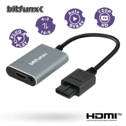 Bitfunx 720P HDMI™ Adapter S-video SV/AV HDTV Converter For NTSC PAL N64 SNES SFC NGC Game Console Aspect Ratio Switch