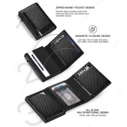 Rfid Credit Card Holder Money Bag Luxury Carbon Fiber Id Bank Cardholder Coin Purse Minimalist Wallet for Men Carteira Masculina