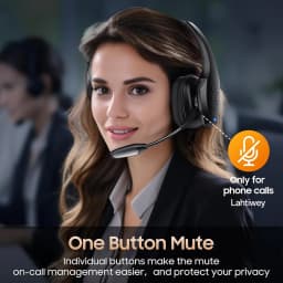 Trucker Bluetooth Headset, Wireless Headset with Mic, Bluetooth Headsets with Dual Noise Cancelling Microphone & Mute Button