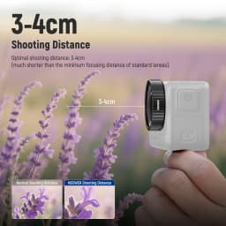 NEEWER Macro Lens Compatible with DJI Osmo Action 5 Pro/4 Action Camera, 2X Magnification, Close Up Photography Accessory