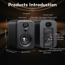 AIYIMA S400 Upgrade Active Speakers Wooden Studio Monitor Bluetooth USB OPT RCA Inputs Subwoofer Output Record Player Speaker