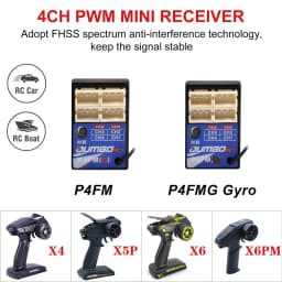 DUMBORC 2.4GHz Receiver P6F P6F(G) P6DC P6DC(G) P4FM(G) P4FM P6FP P10F P10F(G) Receiver with Gyro/without Gyro For RC Car Boat
