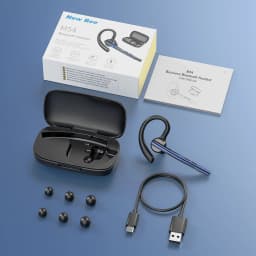 New Bee M54 Bluetooth Headset Wireless Headphone Noise Cancelling Earpiece Dual-Mic Mute Handsfree Earphones for Driver Office