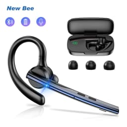 New Bee M54 Bluetooth Headset Wireless Headphone Noise Cancelling Earpiece Dual-Mic Mute Handsfree Earphones for Driver Office