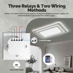 MOES Tuya WiFi Smart Control Panel 3.5" Touch Screen, 3 Relays & Buttons, IR Remote, Bluetooth Sigmesh Hub, Home Automation