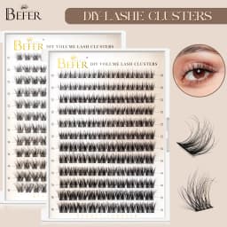 Befer 144pcs Lash Clusters 3D Natural Fluffy Cluster Lashes DIY Lash Extension 10-16mm Hight Quality Soft Super Thin Band Makeup