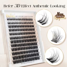 Befer 144pcs Lash Clusters 3D Natural Fluffy Cluster Lashes DIY Lash Extension 10-16mm Hight Quality Soft Super Thin Band Makeup
