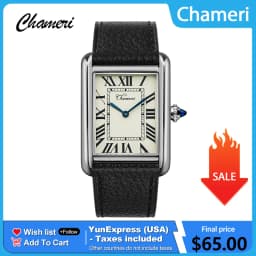Chameri CH01 Quartz Watch Swiss Ronda 762 Quartz Movement Watches Sapphire Crystal Waterproof 50m Stainless Steel Wristwatch