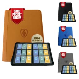 9-Pocket Ring-Less Card Binder, Double Capacity Can Hold 864 Cards, Suitable for Sport/YGO/PTCG/Game Cards
