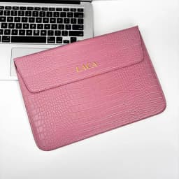 Customized Letter Crocodile PU Leather Men's Laptop Case Bag 13.3/15.4 Pro Laptop Stand Cover Case, Unisex