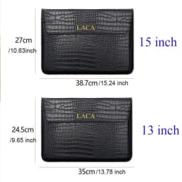 Customized Letter Crocodile PU Leather Men's Laptop Case Bag 13.3/15.4 Pro Laptop Stand Cover Case, Unisex