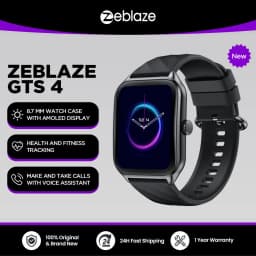 Zeblaze GTS 4 Voice Calling Smart Watch 1.94" HD AMOLED Display 100+ Sports Modes Heart Rate SpO2 Health Monitoring Smartwatch
