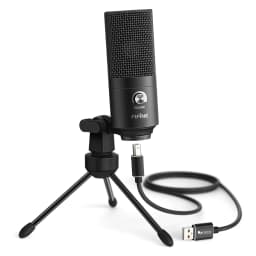 FIFINE Metal USB Condenser Microphone with Gain Knob,Newly Upgraded Detachable Dual-Joint Recording Mic for Laptop/PC-K669