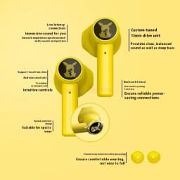 Pokemon Pikachu Anime Wireless Bluetooth 5.0 Earphone Sport Noise Reduction Touch Control Headset Microphone Universal Toys Gift