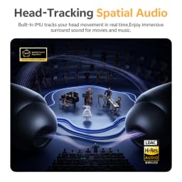 QCY MeloBuds N65 Wireless Earbuds BT 6.0 AI ANC LDAC Hi-Res Audio Head-Tracking Spatial Sound Headsets 8 Mics 50Hrs Earphones