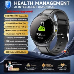 2026 New AI-Diagnosis Care Smartwatch ECG+PPG Accurate Uric Acid Blood Pressure Body Fat Five Organ Fitness Waterproof Smartwatc