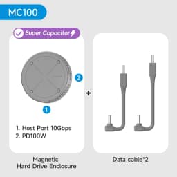 Hagibis Magnetic M.2 2230 NVMe SSD Enclosure SSD Case USB C 3.2 Gen2 to NVMe PCI-E for iPhone 16 Pro 17 ProRes Magsafe MacBook