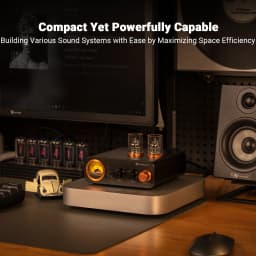 Fosi Audio MC331 2.0 Channel Bluetooth Stereo Integrated Tube Amplifier, Mini All-in-One DAC Audio Power Amp for Passive Speaker