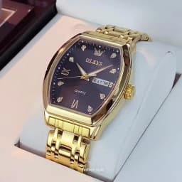 OLEVS Men's Watches Luxury Tonneau Original Top Brand Quartz Watch for Men Waterproof Luminous Week Date Male Wristwatch