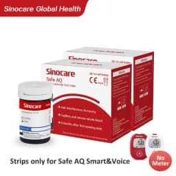 Sannuo Sinocare Safe AQ Smart ONLY Test Strips Free Lancets Needles (50/100/200/300/400) More strips more discounts