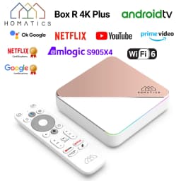 HOMATICS Box R 4K Plus TV Box AndroidTV 14 Netflix Google Certified Amlogic S905X4 4G32G Support DTS Dolby Audio AV1 Wifi6 BT5.0