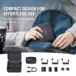 FIFINE M9 Wireless Lavalier Microphone,2 Pack Cordless Lapel Mic System for Vlog Recording,Suit for IPhone/Android/Camera/Laptop
