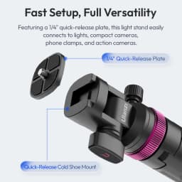 Ulanzi MT-89 2M Extendable Tripod Light Stand w 1/4'' Quick Release Plate Cold Shoe Mount for DSLR Camera Phone Video Light Mic