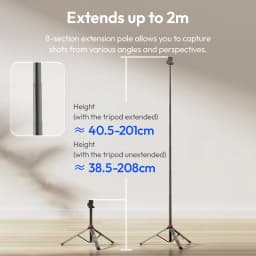 Ulanzi MT-89 2M Extendable Tripod Light Stand w 1/4'' Quick Release Plate Cold Shoe Mount for DSLR Camera Phone Video Light Mic