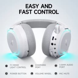 Picun G2 2.4GHz Bluetooth Wireless Gaming Headset For PC PS4 PS5 Phone Switch 5ms Low Latency 7.1 Surround Wired Headset ENC Mic