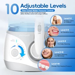Home Water Flosser, 10 Adjustable Pressures,600 ml Large Capacity,6 Home Nozzles Professional Oral Irrigator for Teeth Clean