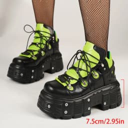 New Platform Women's Personality Casual Sneakers Autumn Round Toe Strappy Heels
