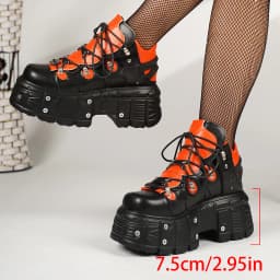 New Platform Women's Personality Casual Sneakers Autumn Round Toe Strappy Heels